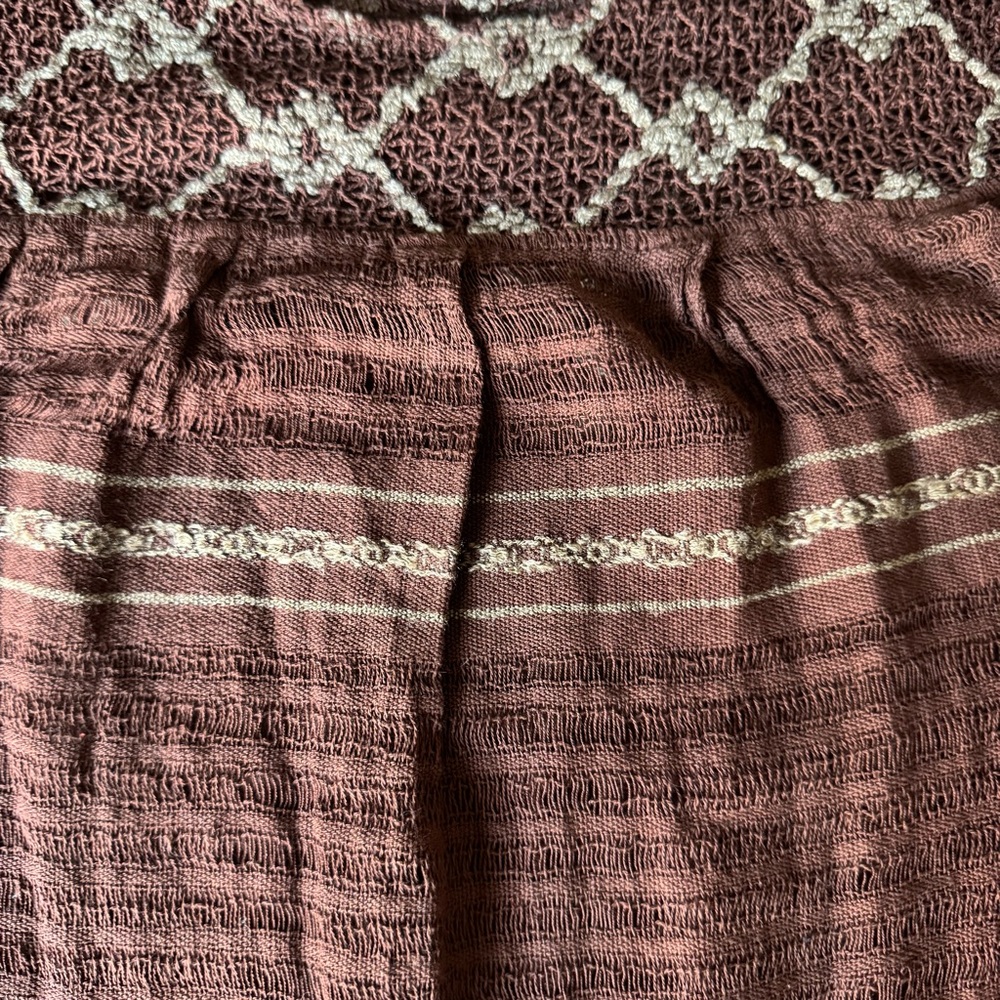 Embroidered Knit Top M/L Geometric Cottagecore Boho Fairycore Neutral Vintage - Picture 5 of 13